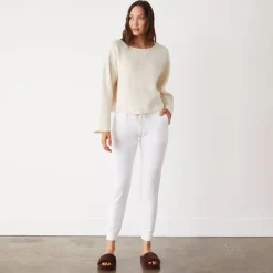 MONROW Teddy Fleece Boat Neck Sweatshirt OFFWHITE Best